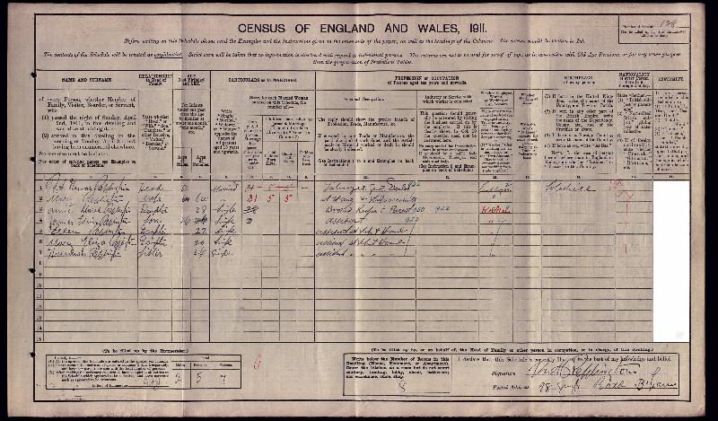 Reppington (Robert Thomas) 1911 Census
